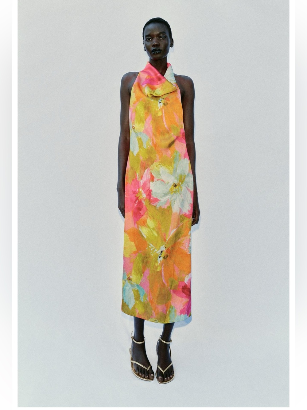 ZARA PRINTED SATIN EFFECT MIDI DRESS
SIZE M NWT